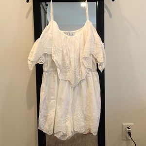 white off the shoulder romper